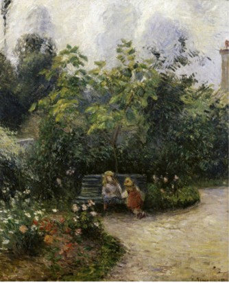 Les Mathurins Garden, c.1877 - Camille Pissarro Paintings